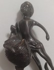 Vintage Bronze Sculpture Of The Water Bearer By August Moreau, Marble Base, Copy — photo 6