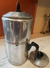 VTG 7 PC Drip O Lator Enterprise Aluminum 7 Cup Coffee Pot Pyrex pecolator glass