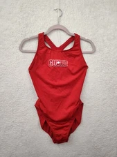 Dolfin Women Swimwear 36 Red Nylon Blend Sleeveless One Piece Regular Swuimsuit