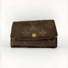 100 Authentic Louis Vuitton Brown  Tan Monogram Key Vintage Small Holder Case