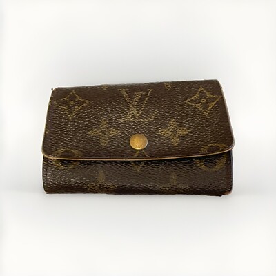 100% Authentic Louis Vuitton Brown & Tan Monogram Key Vintage