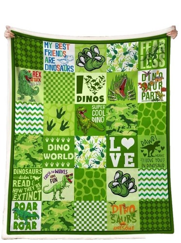 Kids Dinosaur Blanket - Soft Flannel Throw For Toddlers & Babies, Lightweight & Cozy (40x50 Inches, Dino Print)
