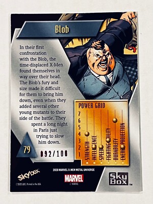 2020 Marvel X-MEN Metal Universe RED PMG #079 #79 BLOB #092/100