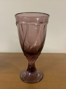 VTG 1 Noritake SWEET SWIRL Cranberry Plum Colored Iced Tea Glasses 7 5/8"