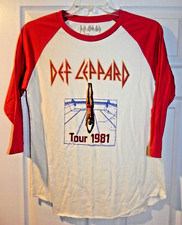 DEF LEPPARD TOUR 1981 Baseball Style Band T Shirt - Womens Size XL - FREE SHIP 
