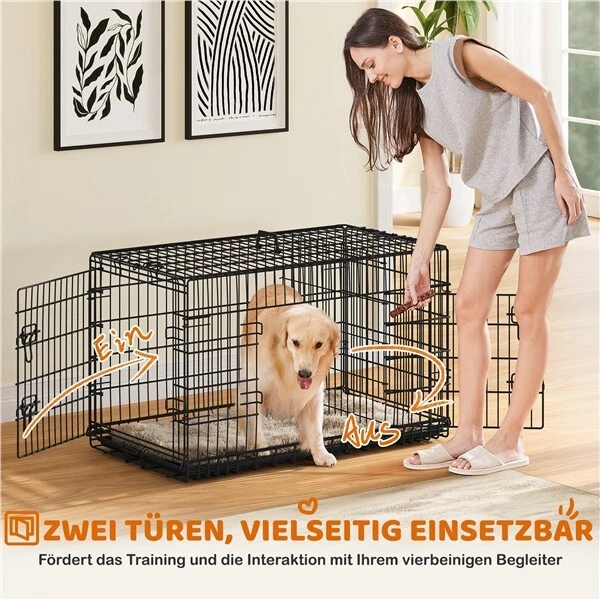 Hundekäfig Metall Hundebox Transportkäfig Auto Transportbox faltbar Drahtkäfig - Bild 4 von 4