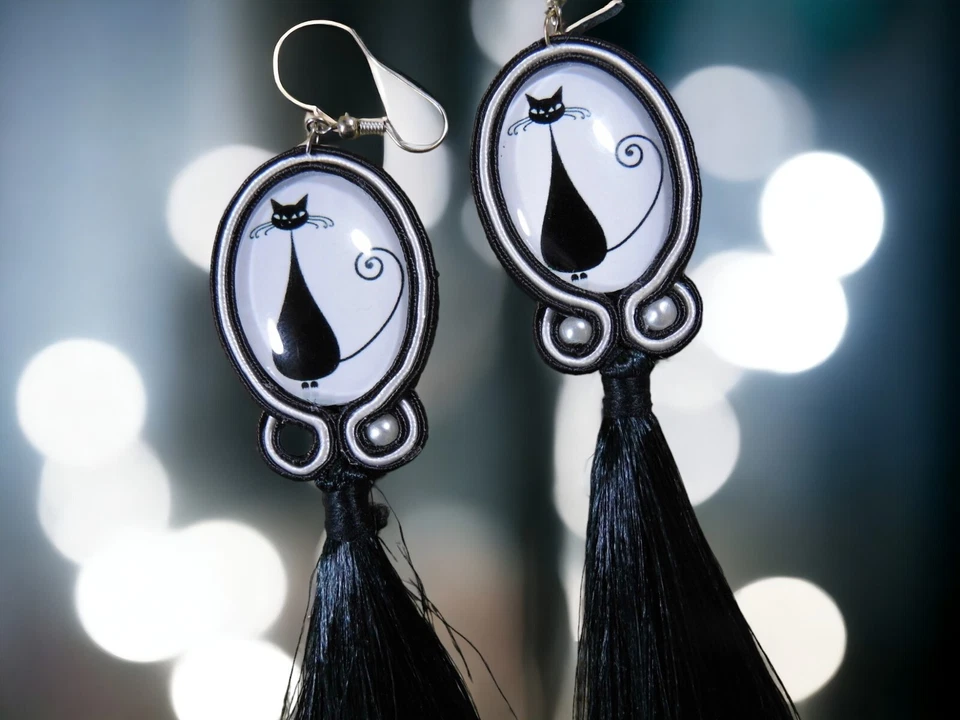 Ohrringe Technik soutache Kunsthandwerk.  - Bild 2 von 4