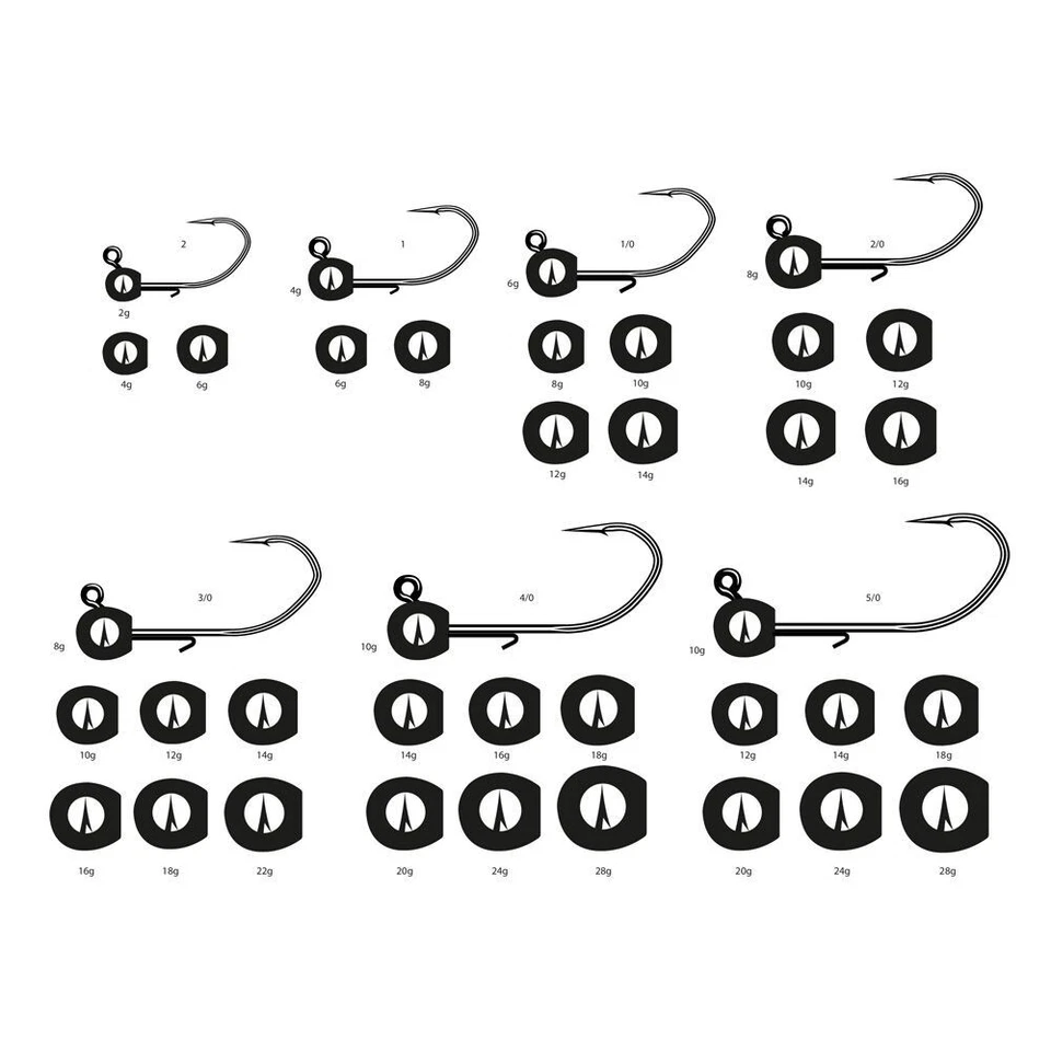 VMC Bullet Jig #2-5/0 2-28g Baitholder Jigkopf Black Nickel Jighead - Bild 2 von 2