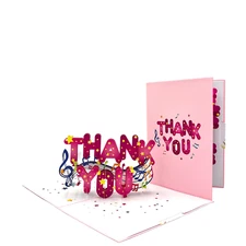 Pop Up Greeting Card Delightful Thank You Appreciation Card Birthday Card Card f