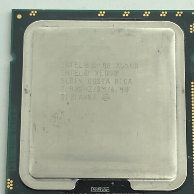 INTEL XEON 2.8 GHZ PROCESSOR X5560 8MB 3200MHZ Bus # SLBF4 Socket 1366 Warranty