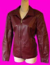 Red Leather Burgundy Jacket 6 L Coat Fitted Cafe Racing Oxblood Slim 6 Medium