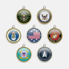 Army/Navy/Air Force/Marine Corps/Coast Guard/Space Force Cabochon Charms