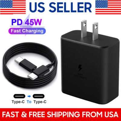  45W PD Wall Charger Usb-C 6FT Fast charging for Samsung Galaxy S23 S22 S21 S20+