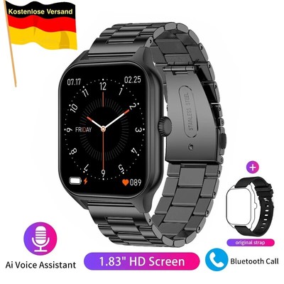 Damen Smartwatch mit Bluetooth Telefon Anruf-Funktion für iOS & Android Fitness