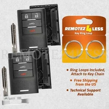 2 For 2008 2009 2010 2011 2012 2013 Chevrolet Corvette Remote Key Fob Shell Case