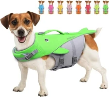 Vivaglory Size XS 17-20 Ribcage Girth Bright Green Sports Style Dog Life Vest