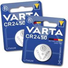 2x VARTA CR2450 Batteries High Quality Lithium Coin Cell Button 3V 6450 DL2450