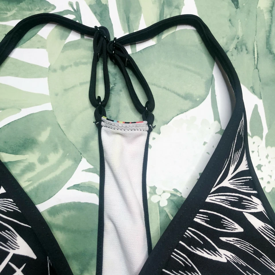 НОВЫЙ С ЯРЛЫКАМИ JAG ТЕПЛЫЙ ГЕОМЕТРИЧЕСКИЙ ТАНКИНИ КУПАЛЬНЫЙ КОСТЮМ ВЕРХНИЙ RACERBACK ТРОПИЧЕСКАЯ ЛАДОНЬ ЧЕРНЫЙ S - Изображение 4 из 4