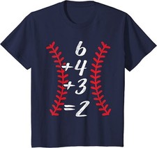 6 4 3 2 Baseball Laces Double Play Math Turn Two Cute Youth Unisex T-shirt