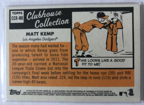 2012 Topps heritage clubhouse collection マットケンプゲーム中古カード-