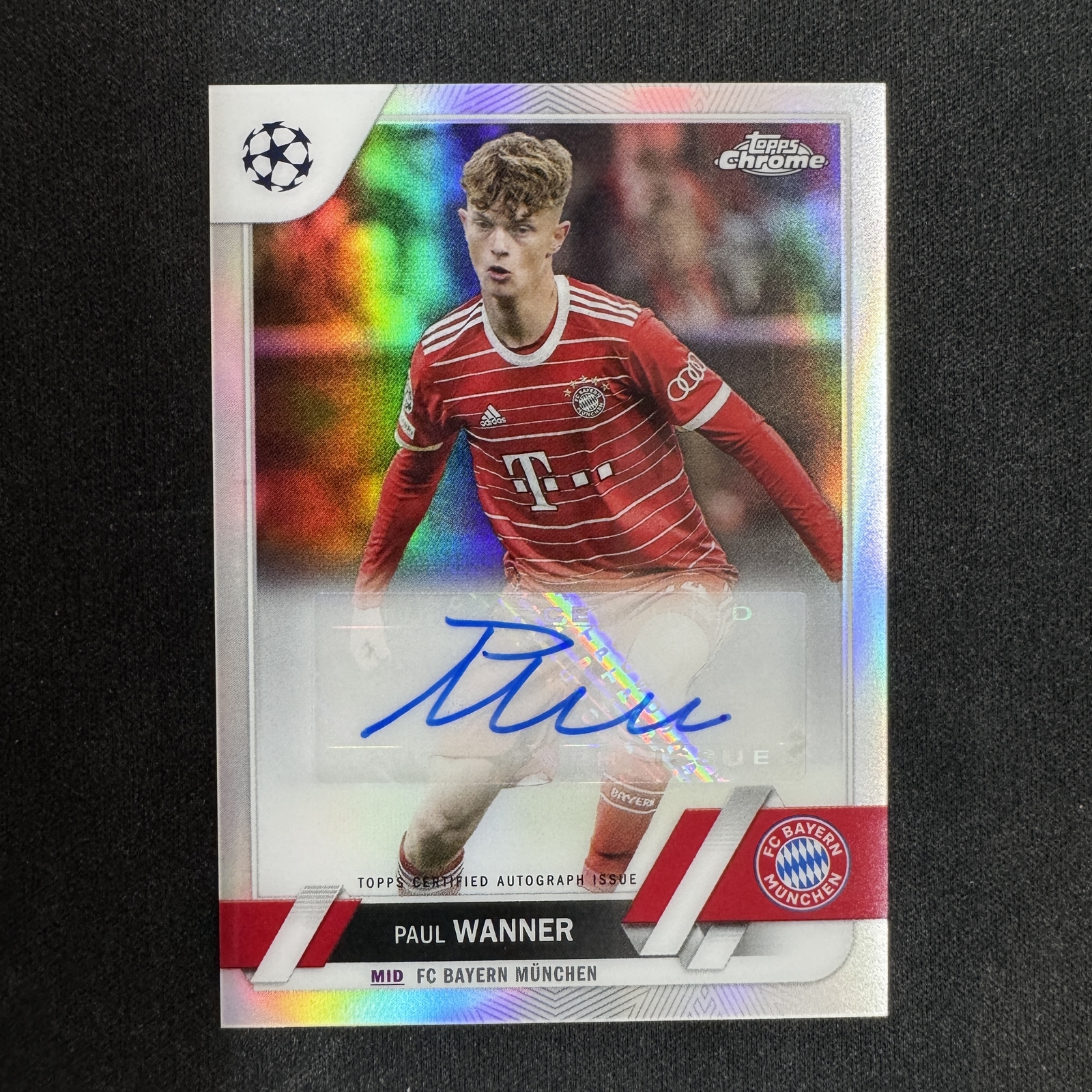 Paul Wanner 2022-23 Topps Chrome UEFA Club Comp Silver Refractor Auto Bayern -gk