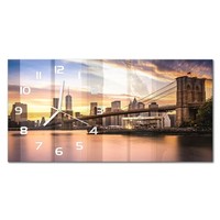 Stilvolle Wanduhr Mit FließEnden Zeigern Brooklyn Bridge WeißE Zeiger 60X30 Cm