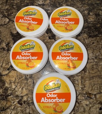 Lot Of 5 Odoban Citrus Solid 1oz Odor Absorber And Eliminator New