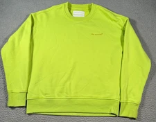 The Arrivals Sweatshirt Mens Medium Lime Green Fleece Lined Pullover Long Sleeve
