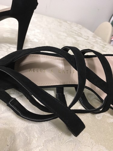 KELLY & KATIE Mujer’s 4 in. Zapatos de tacón alto con tirantes cremallera trasera talla 6,5 M negros  - Imagen 9 de 11