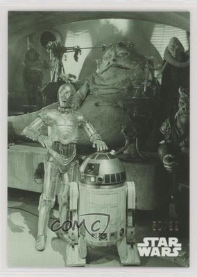 2020 Topps Star Wars Black and White: ROTJ Green Hue Shift 50/99 C-3PO R2-D2 1u6