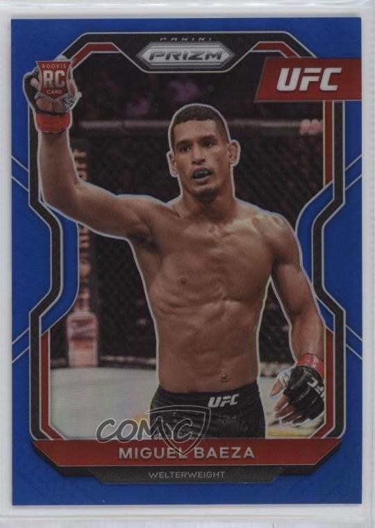 2021 Panini Prizm UFC Blue Prizm 56/199 Miguel Baeza #92 g7c