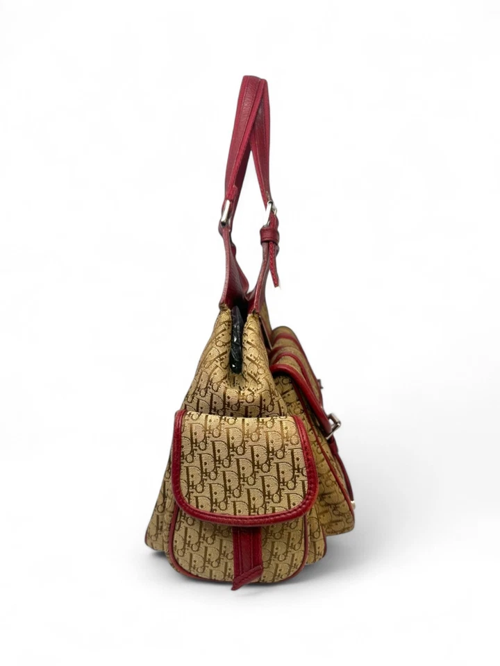 Christian Dior Vintage Y2K Trotter Street Chic Pocket Hobo Diorissimo Canvas Bag - Image 4 of 4