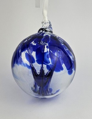 Milford Collection Saphir ''Baum des Lebens'' Design Glaskugel. Wohndeko