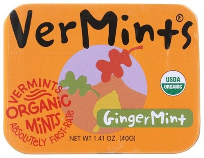 Organic Ginger Peppermint Breath Mints 1.41 Oz Vegan Gluten Free Minty Freshness