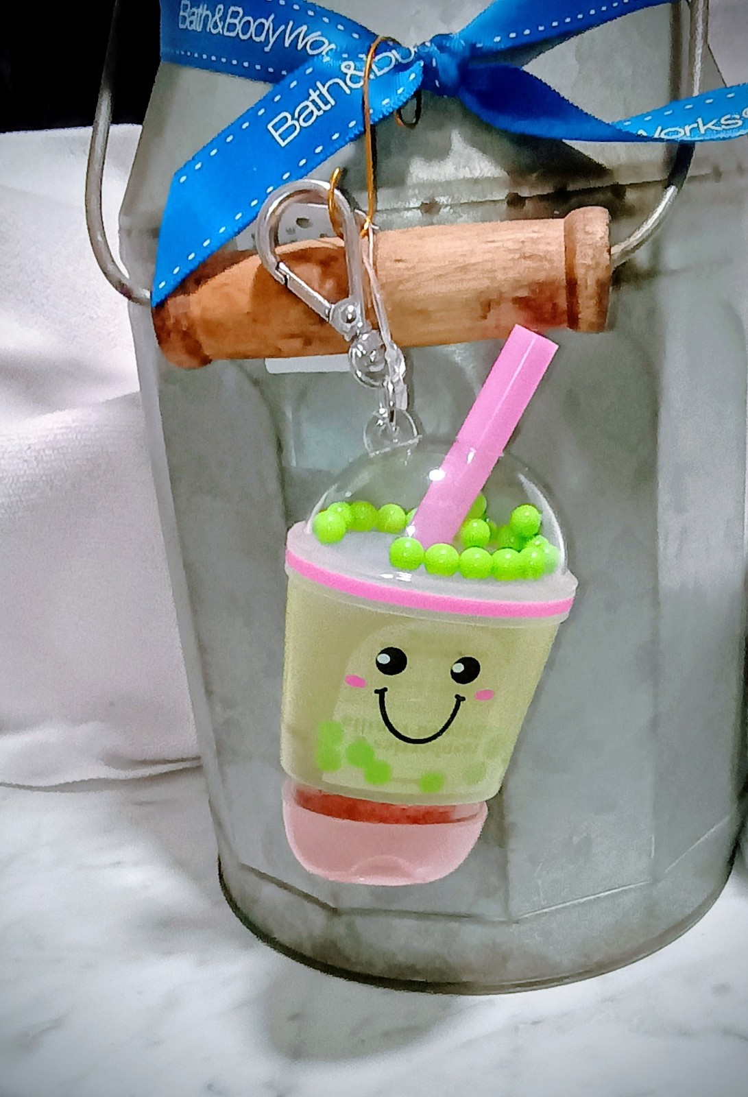 Key Chain Pink Green Plastic Cute Food & Drink