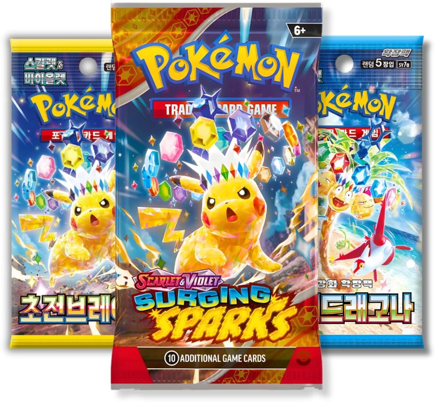 Pokemon Surging Sparks Booster Pack Bundle 3 Sealed Packs English & Korean TCG - Image 2