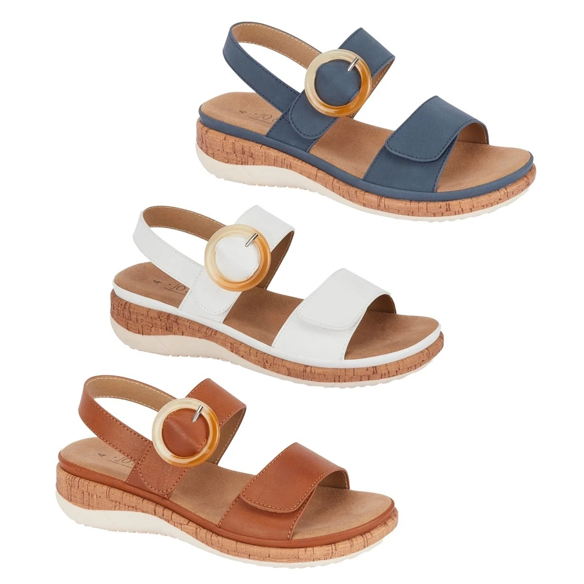 Ladies Womens Low Wedge Heel Cushioned Summer Walking Sandals Mules Shoes Size