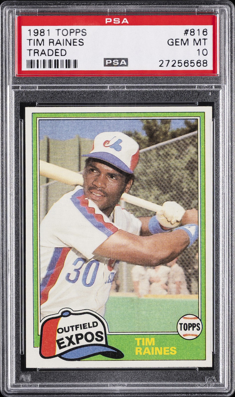 1981 TOPPS TRADED #816 TIM RAINES PSA 10