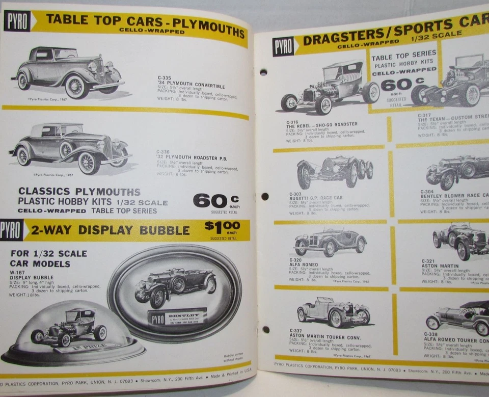 1969 Pyro Plastics Model Kits Catalog: cars, boats, dinosaurs, firearms, 28 pgs - Image 3 of 4