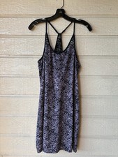 Gilligan OMalley womens Purple Black Print Racerback Knit Chemise Nightgown