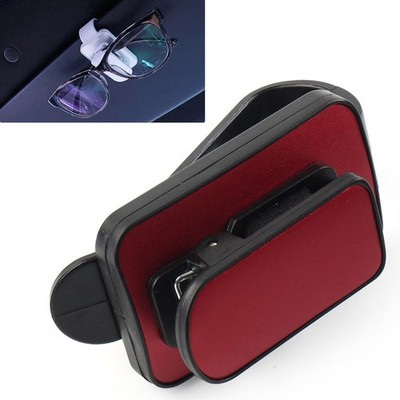 Auto-Sonnenblende-Clip-Halter für Lesebrille, Sonnenbrille, Brillenkarte, Rot