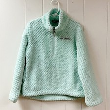 COLUMBIA SPORTSWEAR Girls Fireside Sherpa Fleece Jacket Small 7/8 Pockets Casual