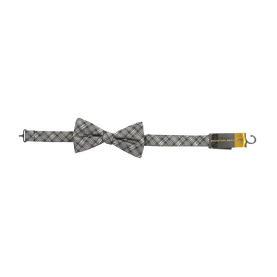 Countess Mara Pre-Tied Bow Tie Mens Gray Plaid Silk Blend OS Hook-and-Eye Closur - Image 1 of 2