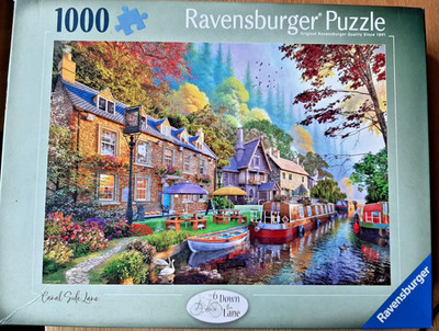 Puzzle 1000 Down the Lane 6 Kanal Seitenspur Ravensburger bunt komplett sehr guter Zustand
