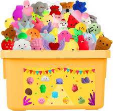 Kawaii Squishies, Mochi Squishy Toys Bulk 130 Pack for Kids 4-8 8-12 Boys Girls
