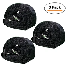 3-PACK Uma Ukulele No Drill J Hook Ukulele Strap - Black - for Ukulele Only