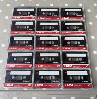 15 x BASF Ferro Extra I 90 Min Cassette Tapes Recordable Tested Used Once