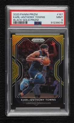 2020-21 Panini Prizm Black Gold 3/5 Karl-Anthony Towns #167 PSA 9 MINT 0bk3