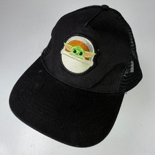 Star Wars Grogu Baby Yoda Hat Men's Adjustable Black Mesh Back Trucker Cap