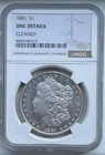 1881 Morgan Silver Dollar - NGC UNC Details, Cleaned